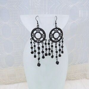 Chandelier Earrings Women Black Dangles Boho Gypsy Style Casual Goth Witchy